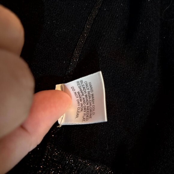 Banana Republic Petite PS Black Shimmer Button-Front Cardigan Sweater - Picture 6 of 8